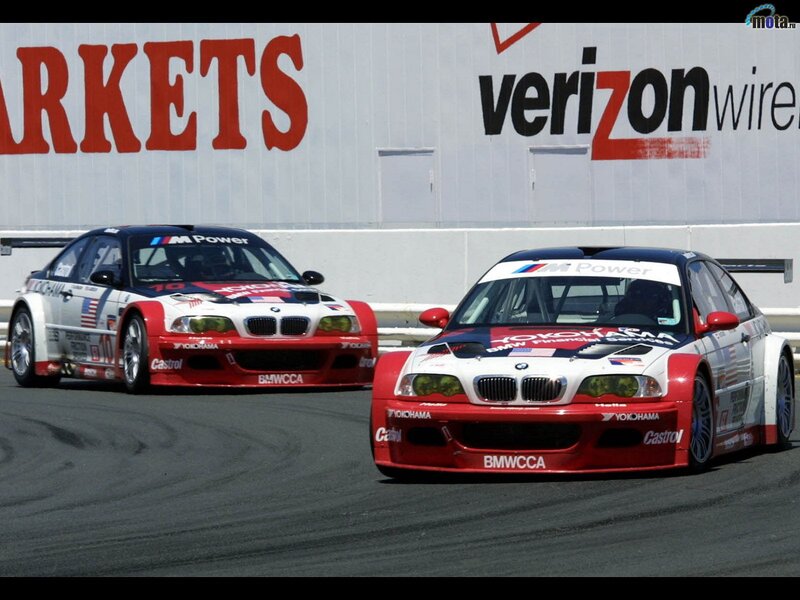 BMW race cars on track