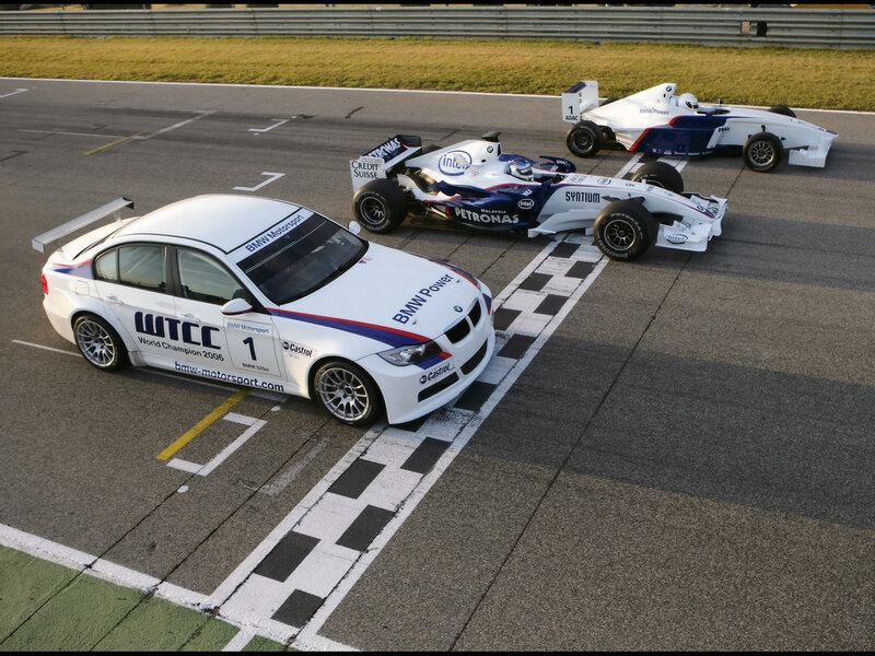 BMW Race Cars on Track — White