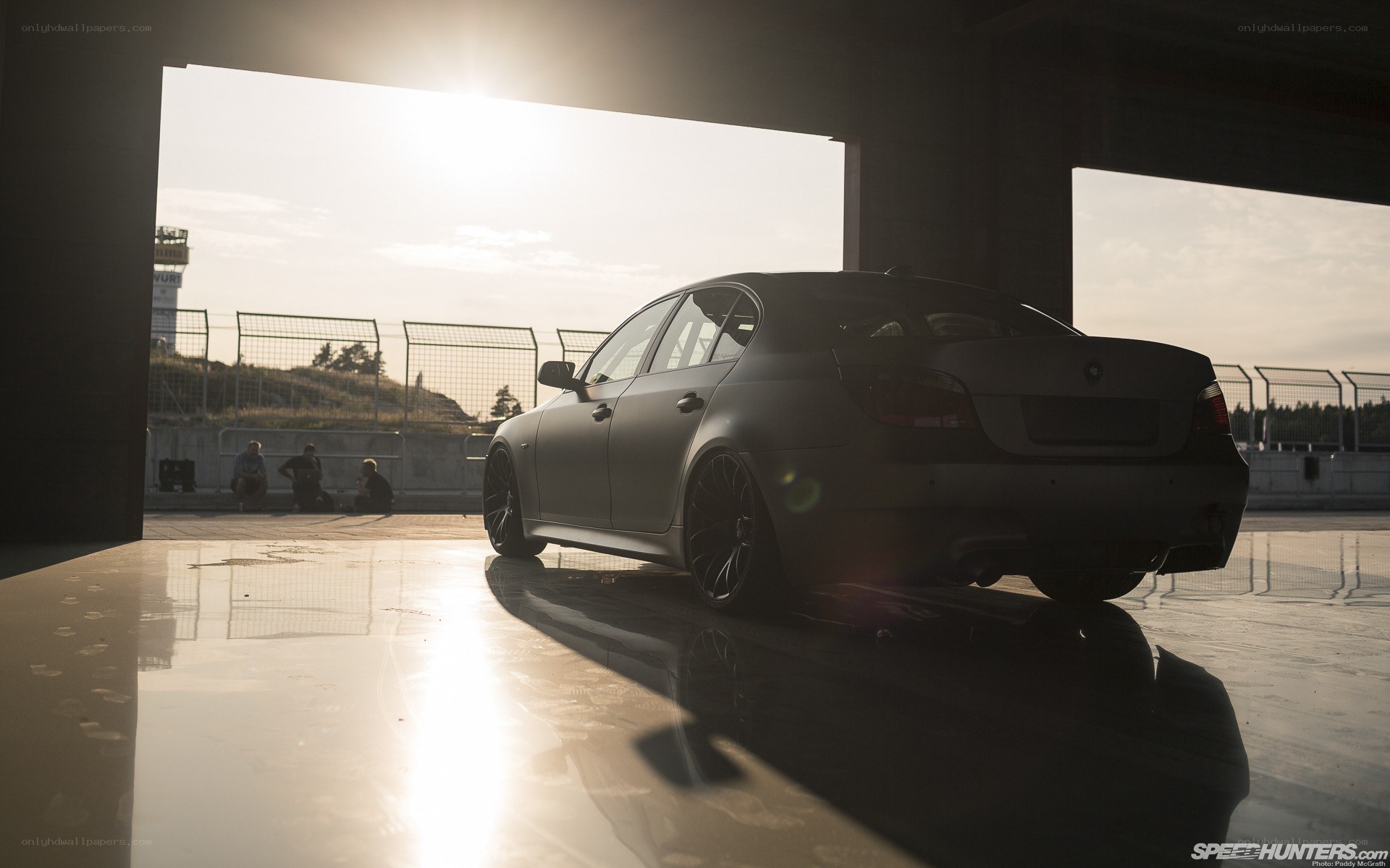 BMW sedan at racetrack
