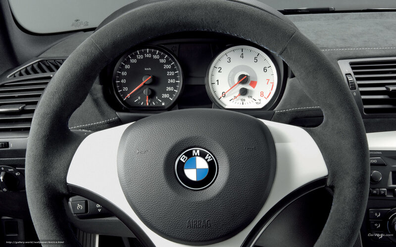 BMW steering wheel and dashboard