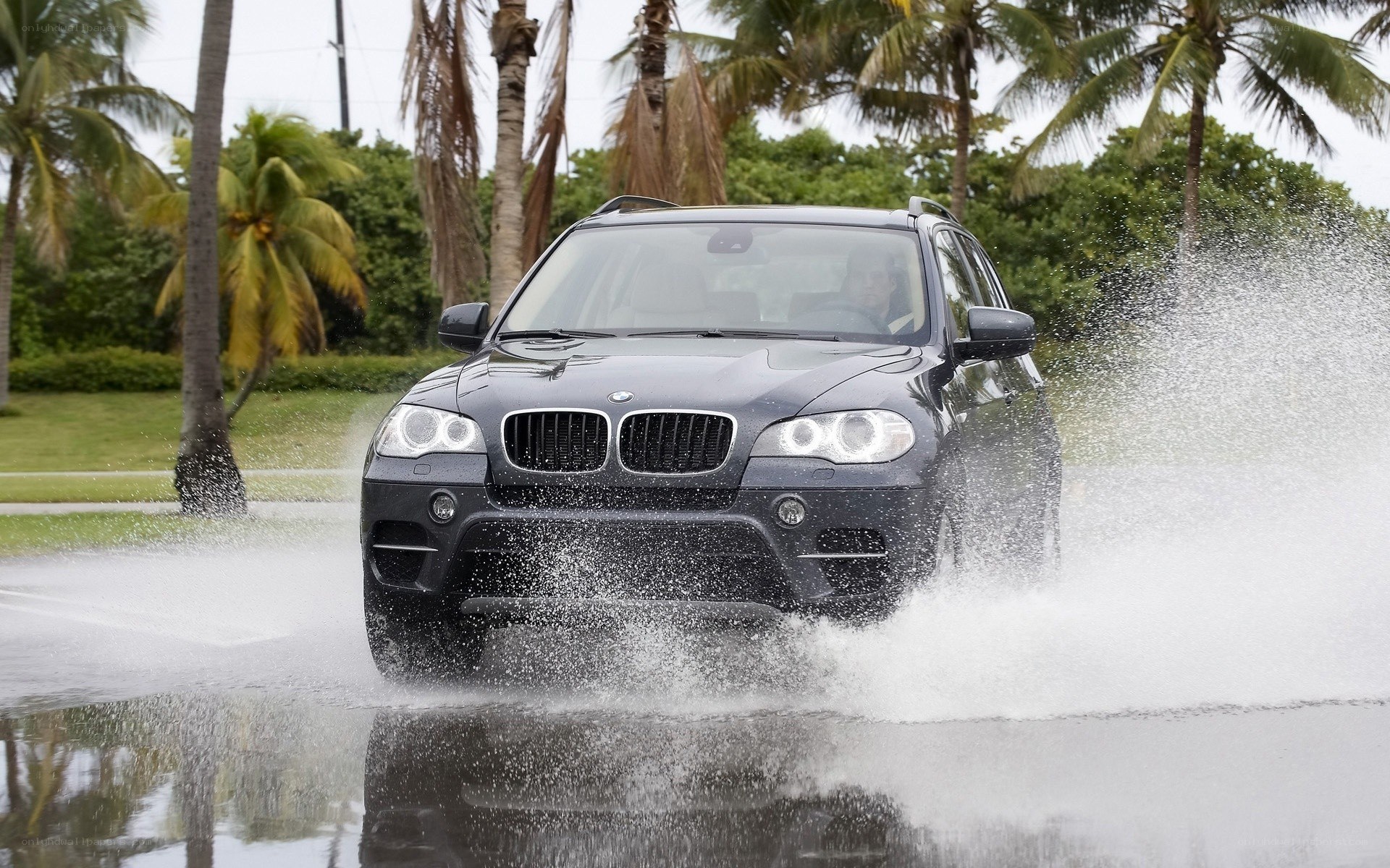 BMW SUV driving through water