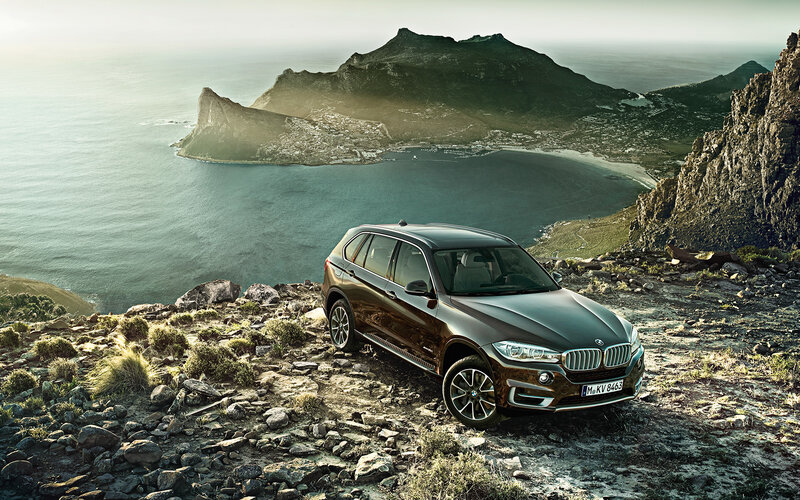 BMW SUV on a cliffside