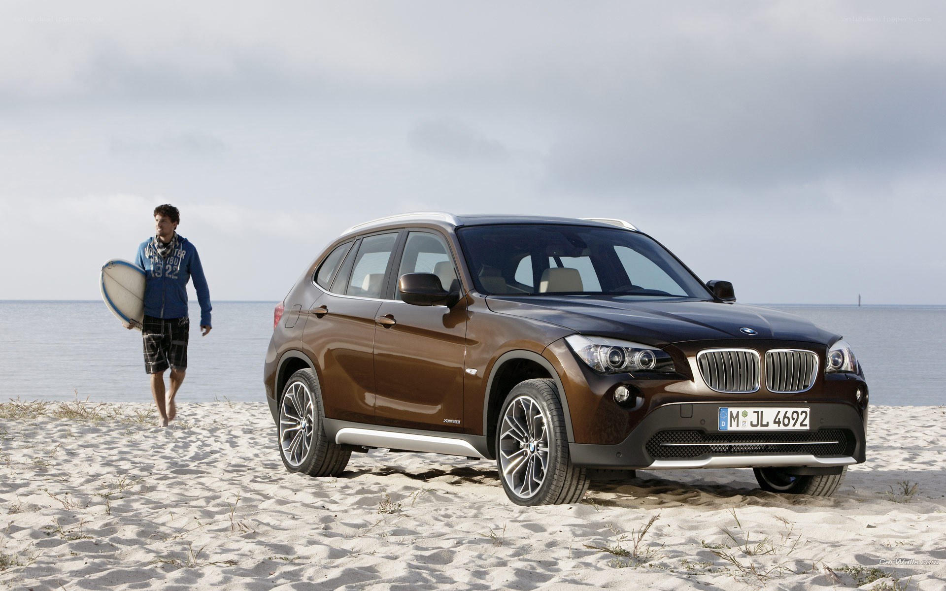 BMW X1 on a sandy beach