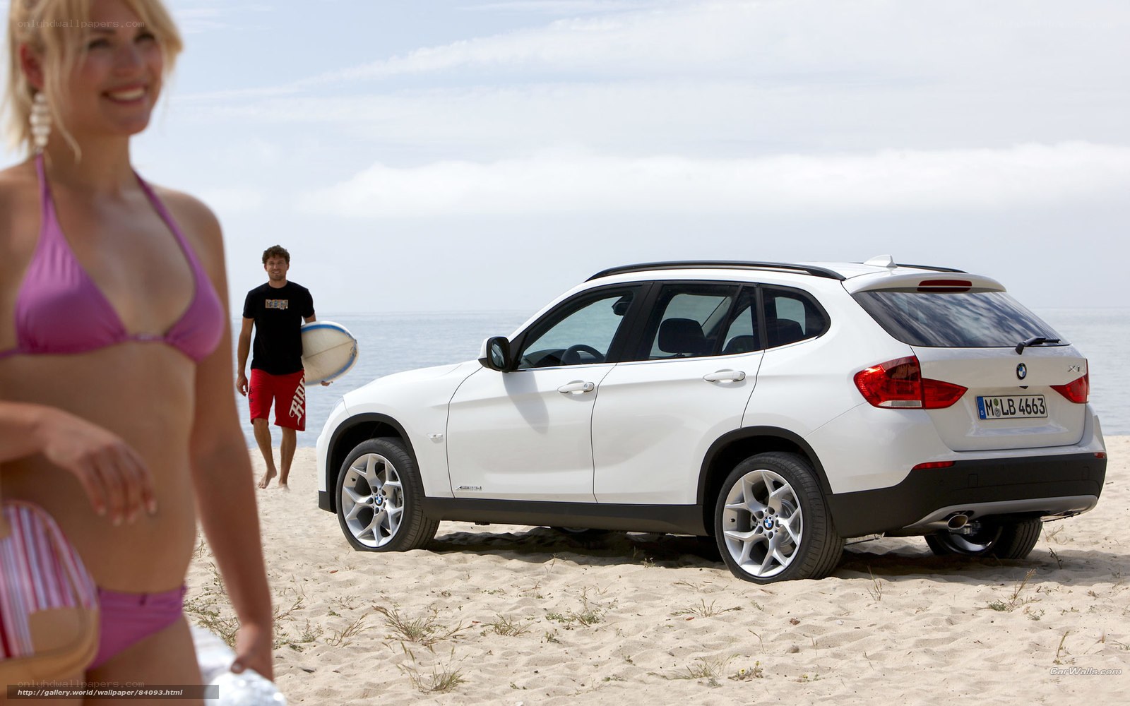 BMW X1 on a sunny beach