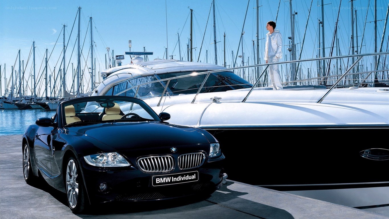 BMW Z4 at a marina