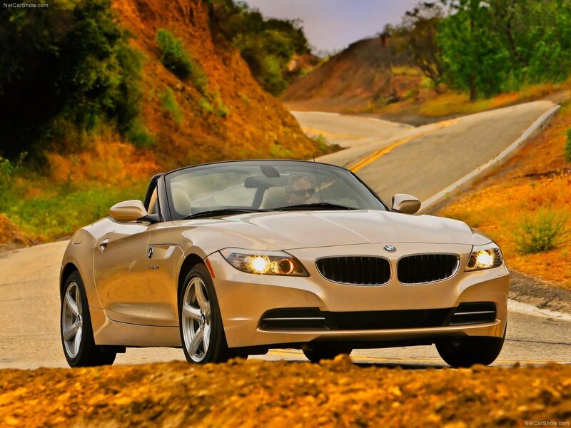 BMW Z4 convertible on a winding road