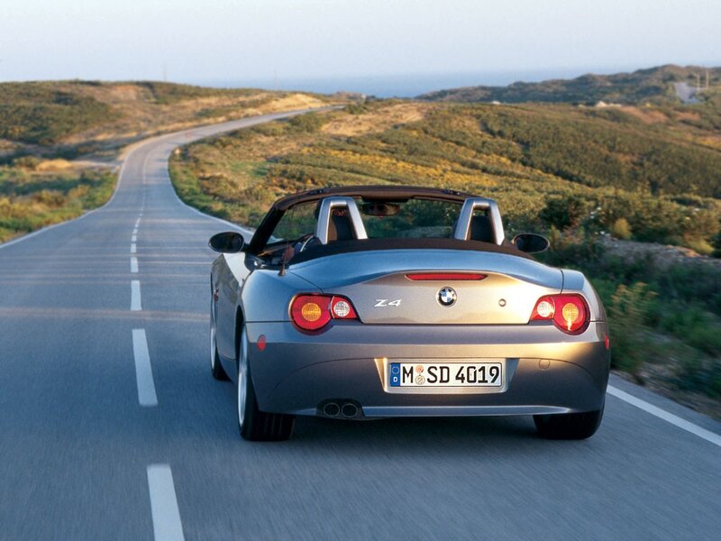 BMW Z4 convertible on coastal road
