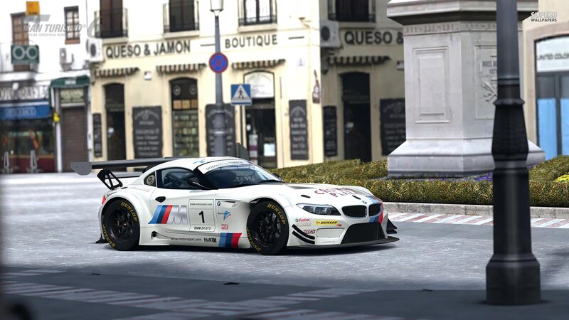 BMW Z4 GT3 on city street