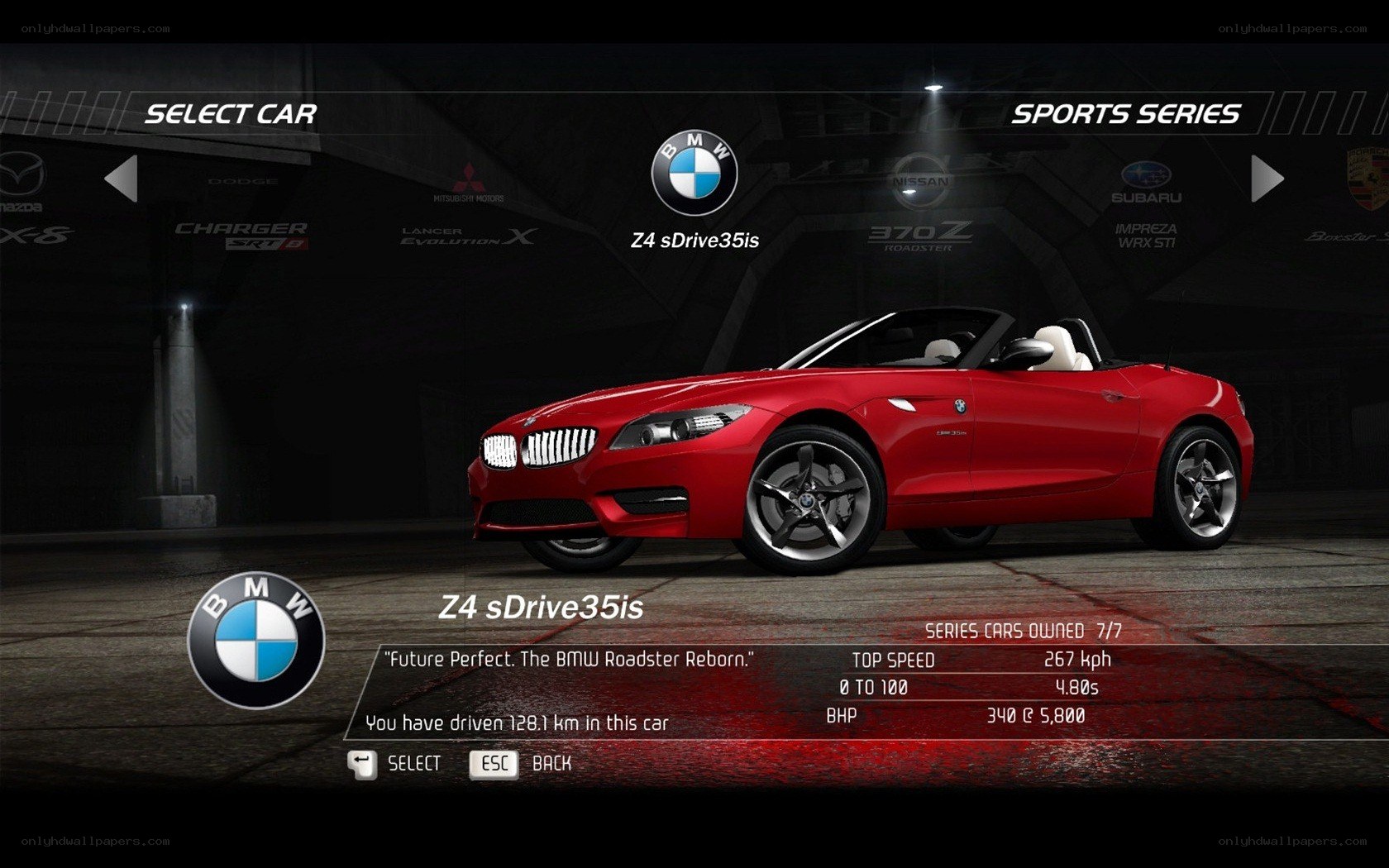 BMW Z4 sDrive35is car selection