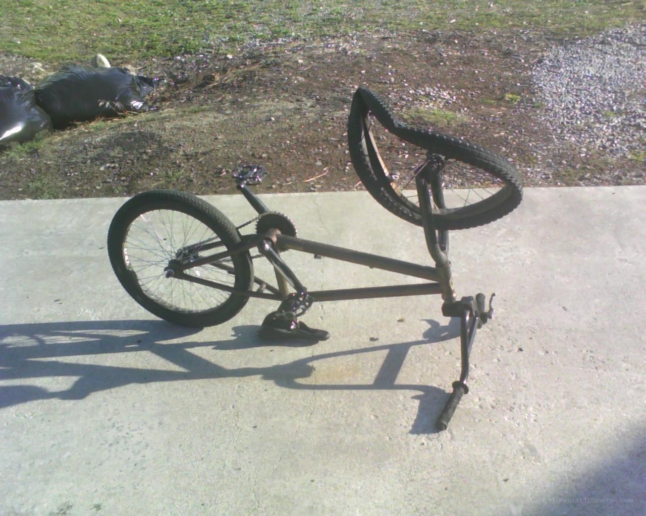 BMX bike lying on its side