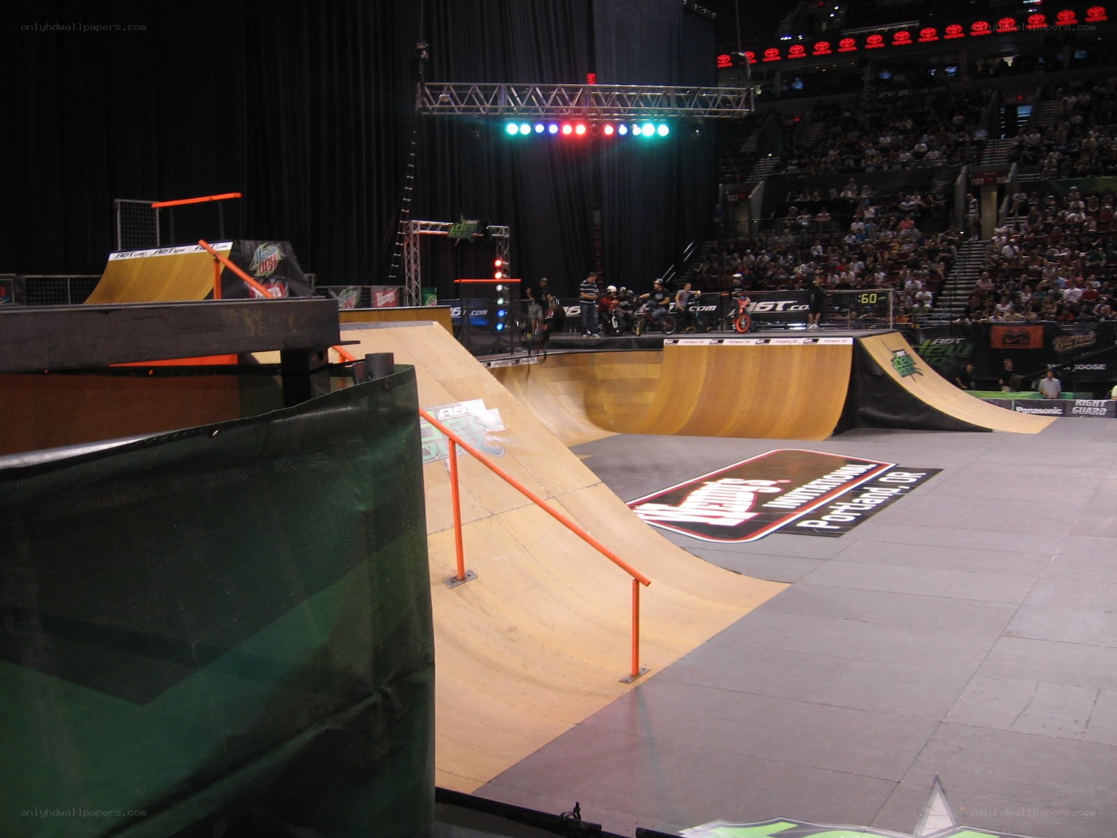 BMX ramp setup in arena
