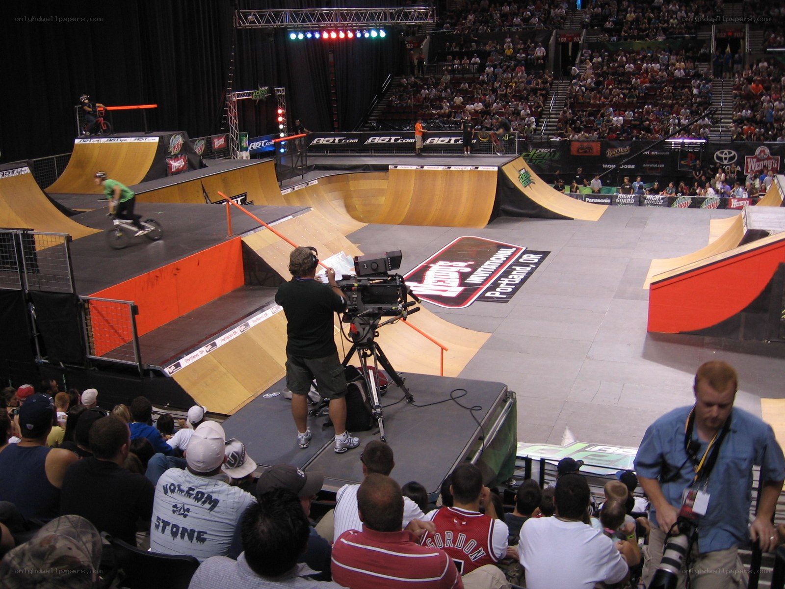 BMX rider at indoor event