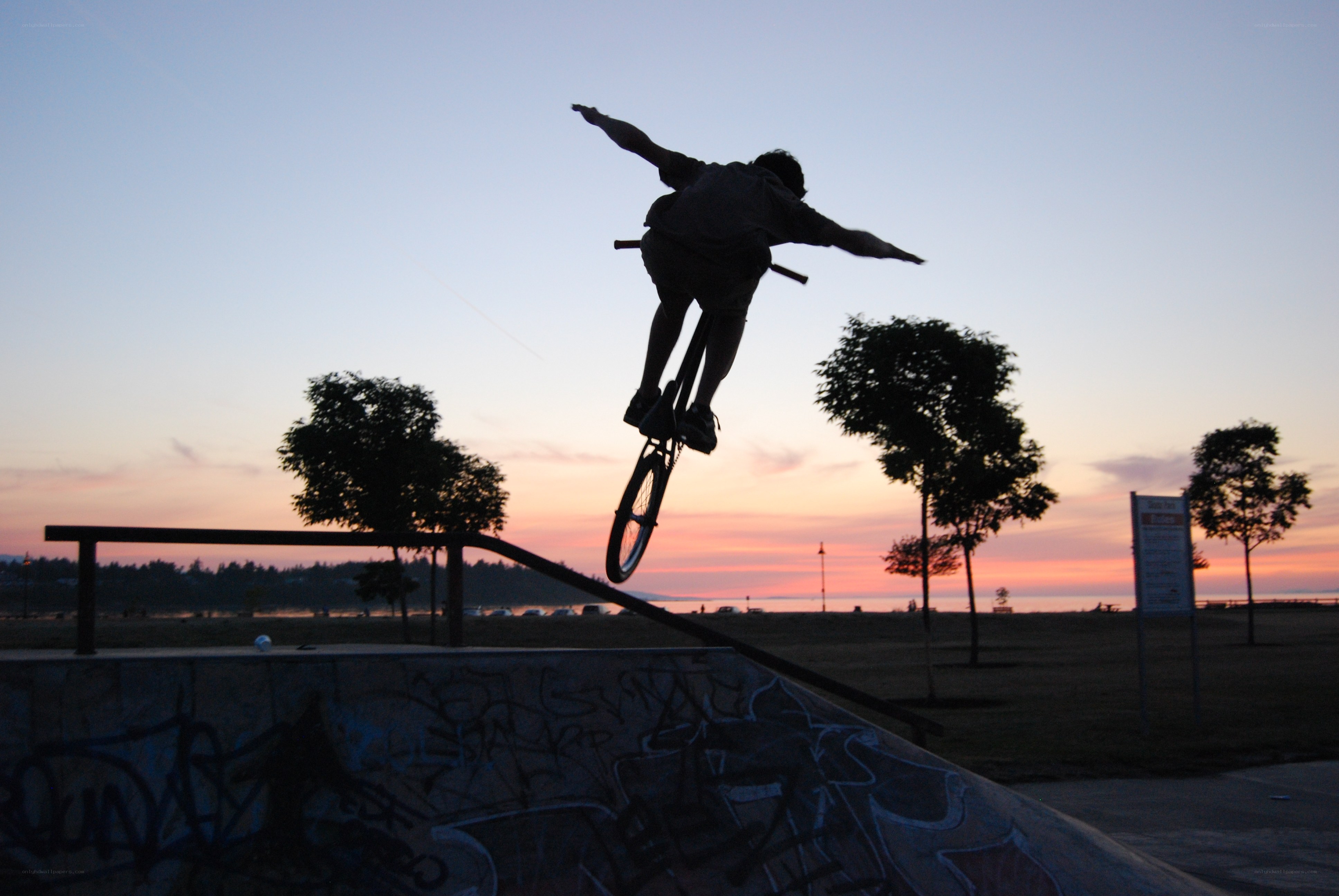 BMX rider at sunset
