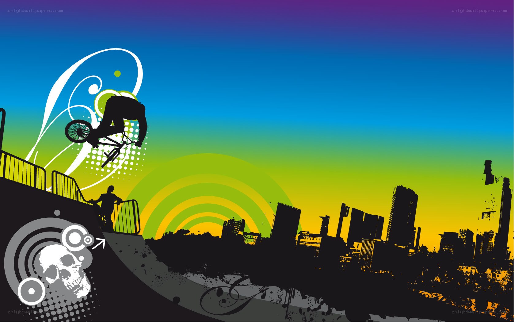 BMX rider in cityscape