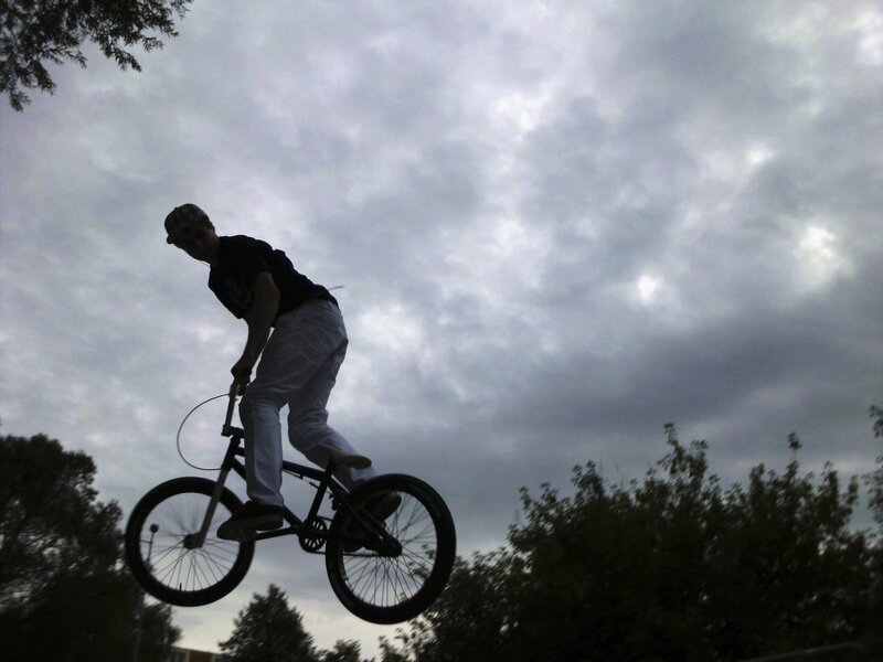 BMX rider in mid-air