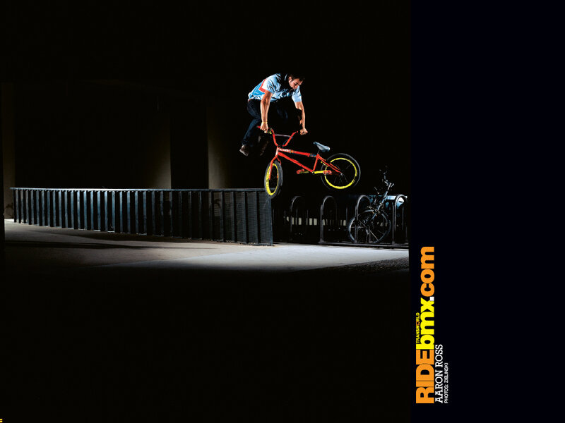 BMX rider in mid-air jump