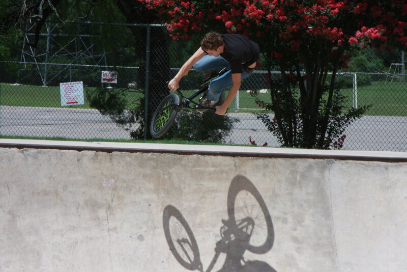 BMX rider in mid-air trick