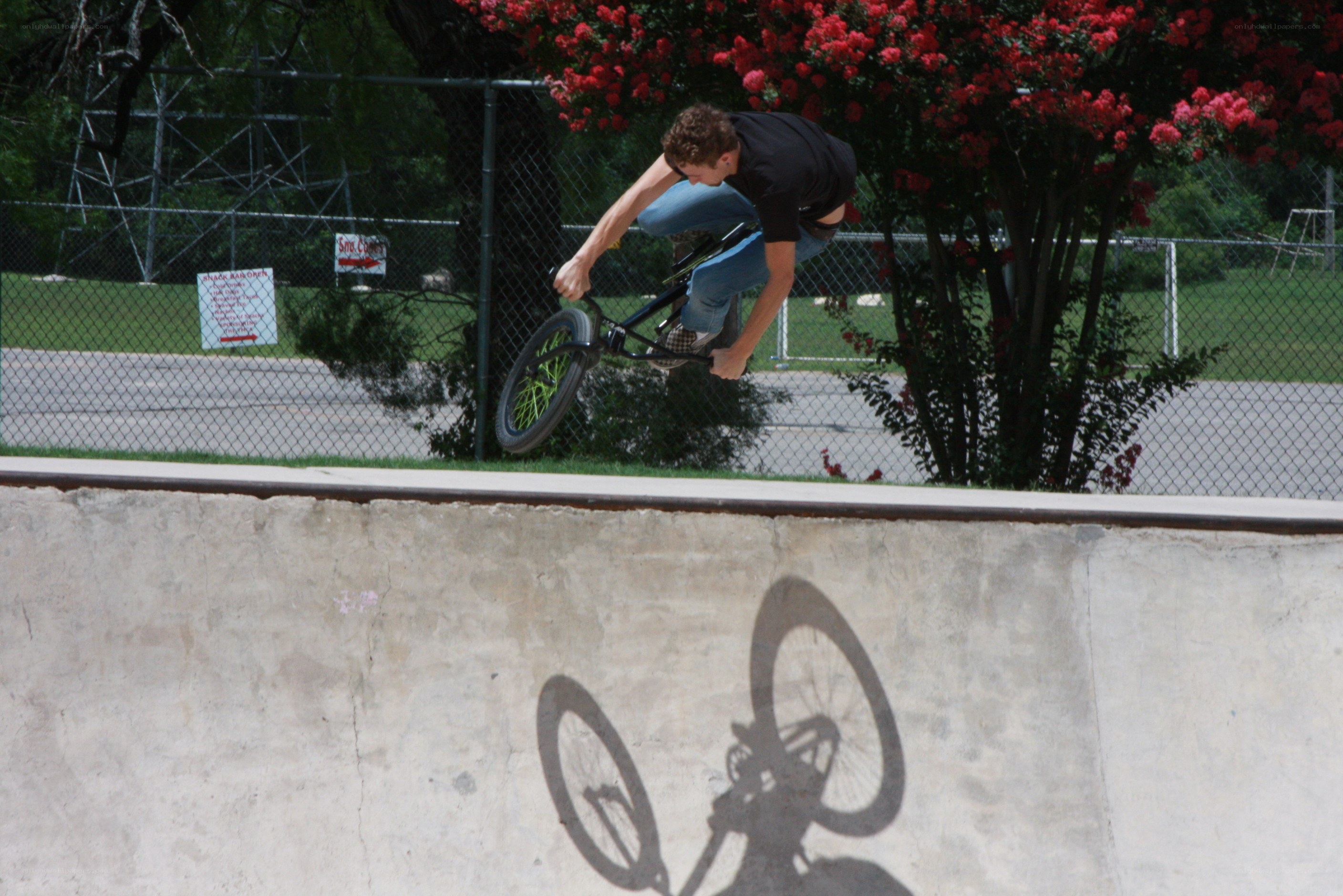 BMX rider in mid-air trick