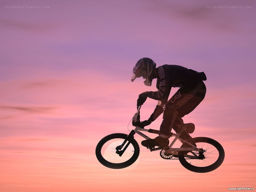 BMX rider in silhouette