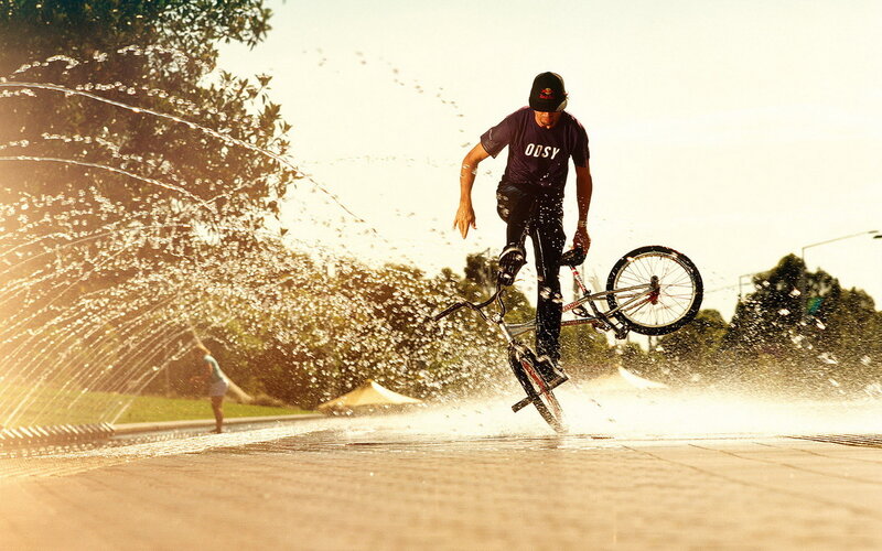 Bmx Rider in Water
