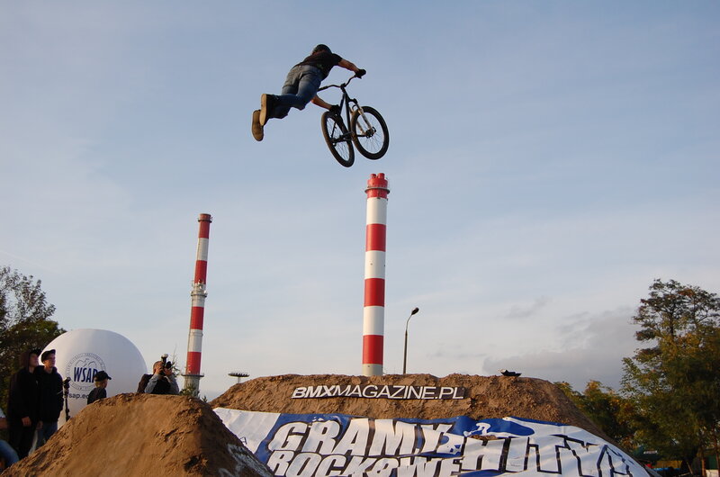BMX rider mid-air jump