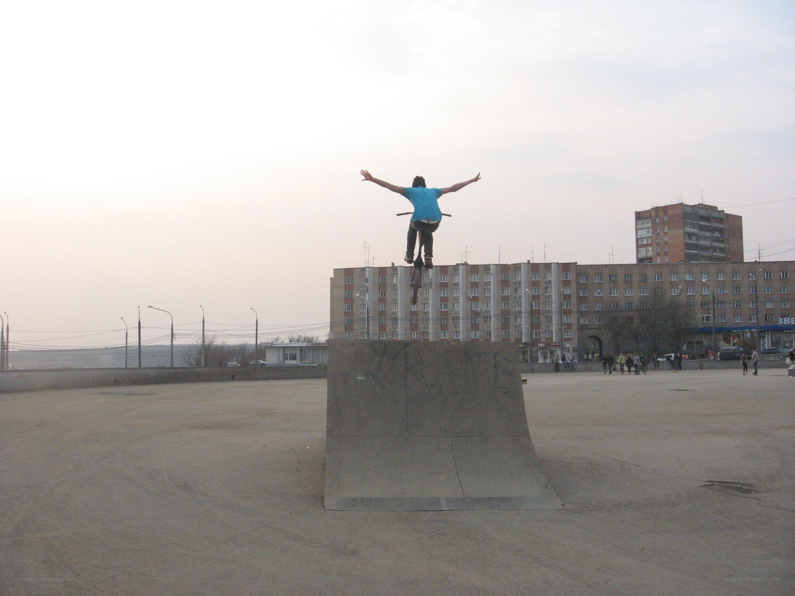BMX rider on ramp