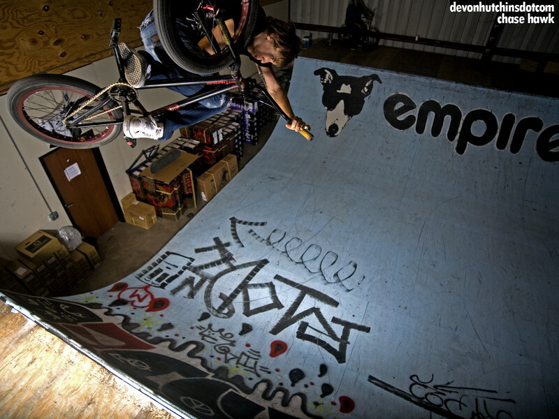 BMX rider on ramp