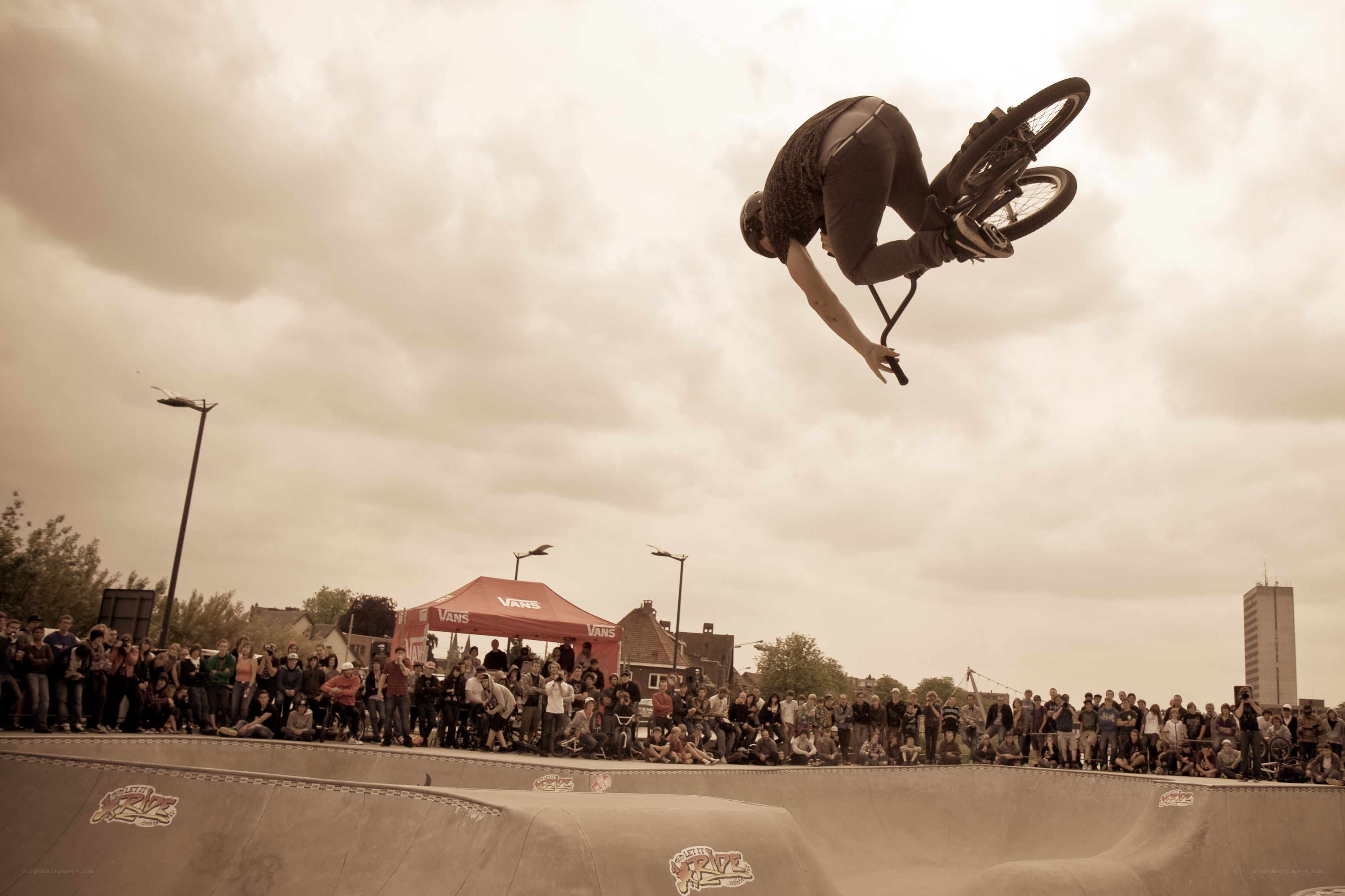 BMX rider performing aerial trick