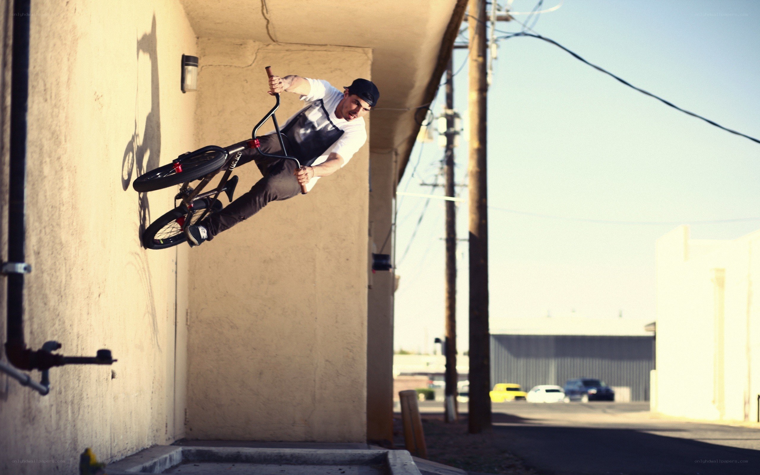 BMX rider performing stunt