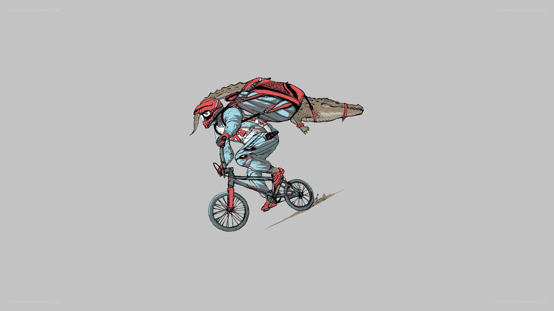 BMX rider with crocodile