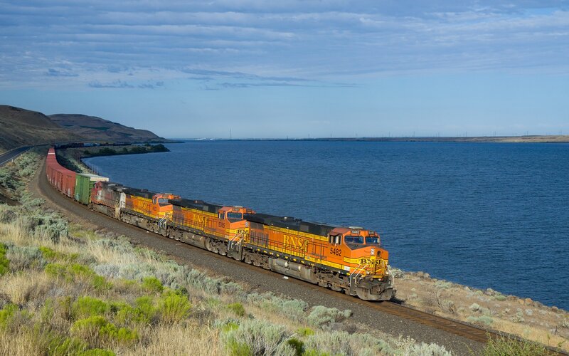 BNSF Freight Train — Orange