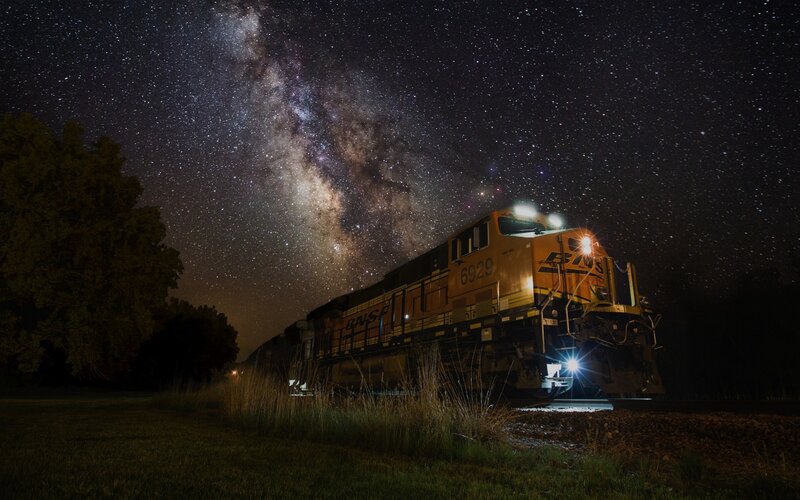 BNSF Train at Night