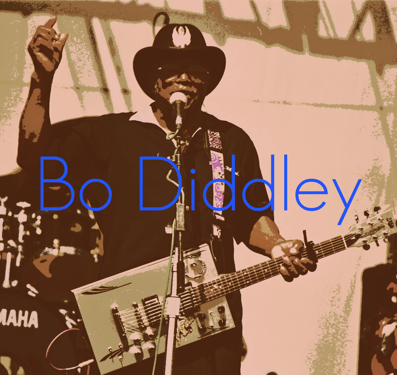 Bo Diddley performing on stage