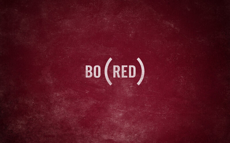 BO (RED) logo on red background