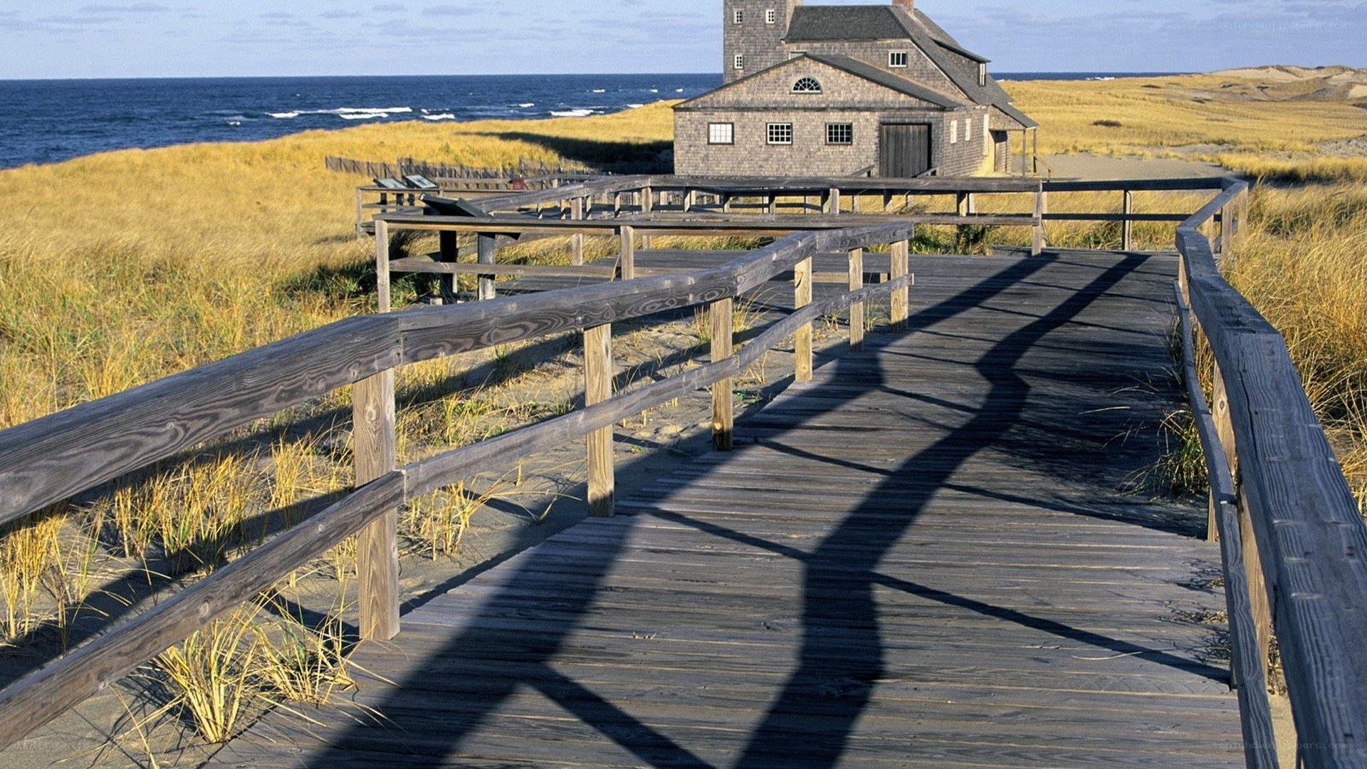 Boardwalk to beach house