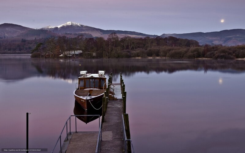 Boat at a Lake Dock — Purple