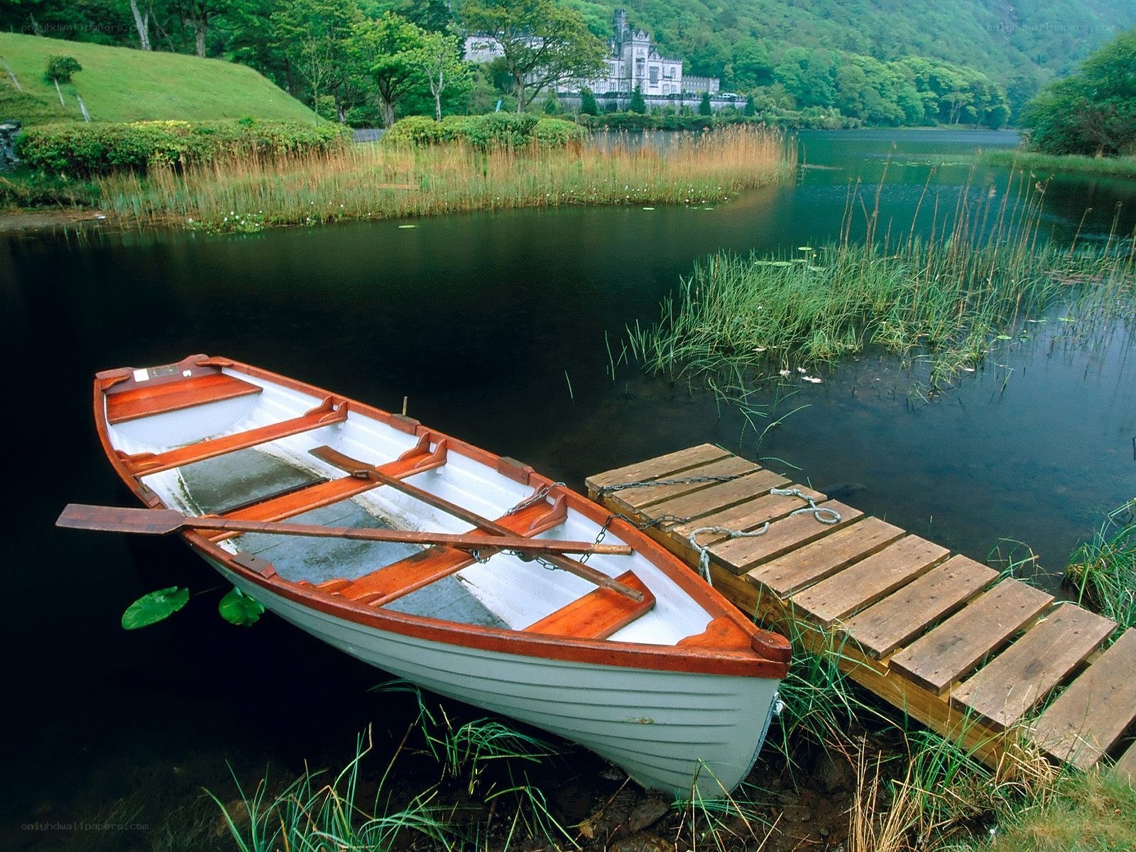 Boat at a lakeside dock