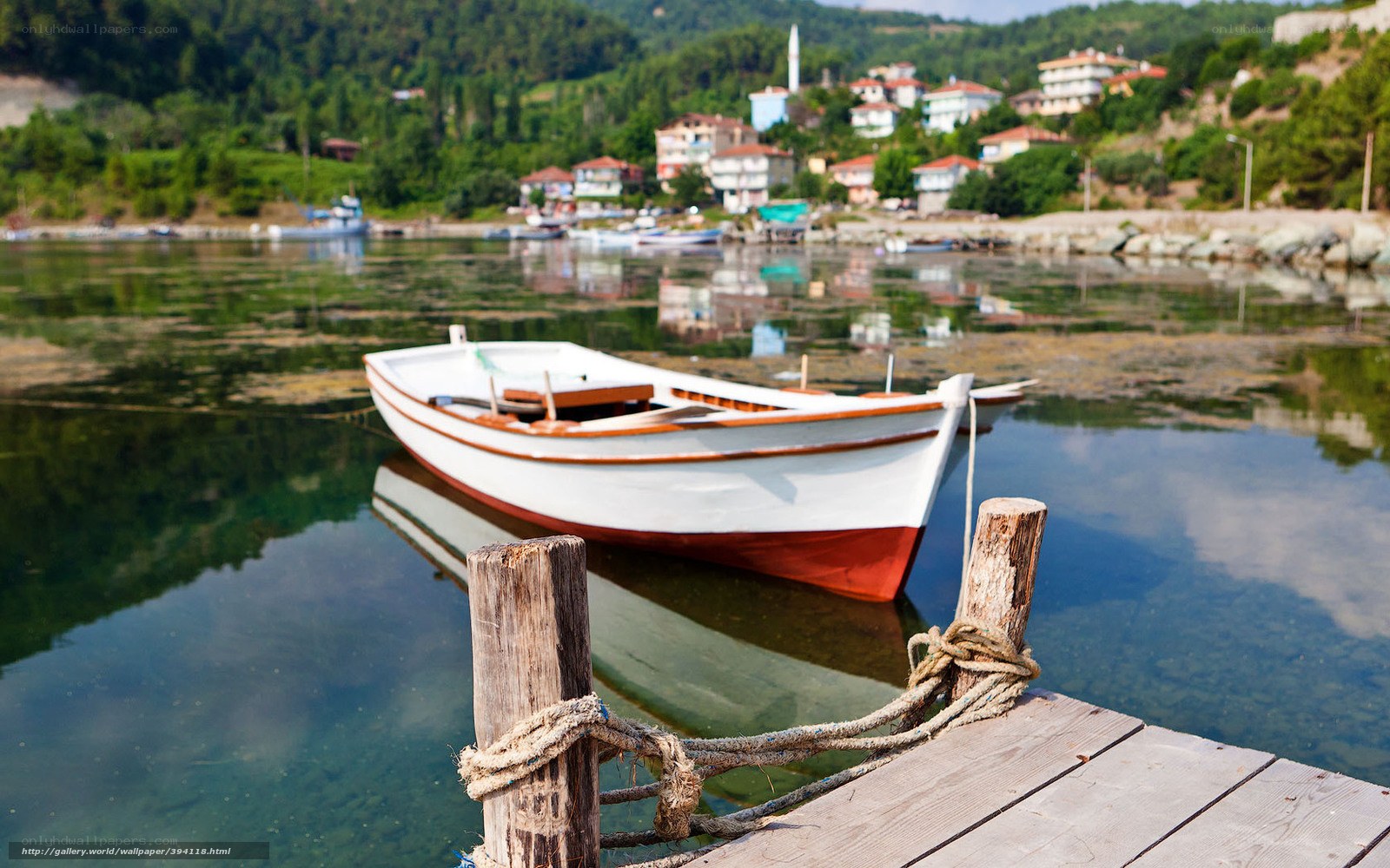 Boat at a quiet harbor