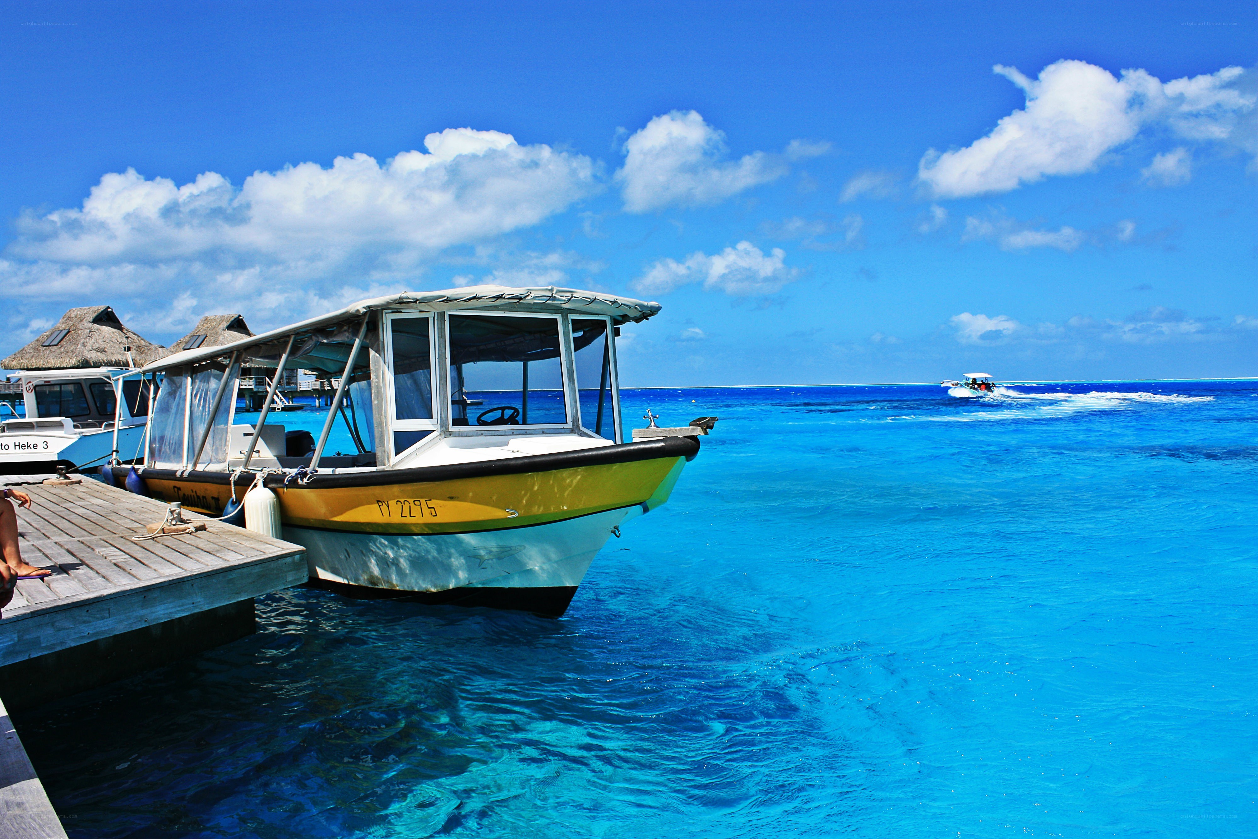Boat at a tropical dock
