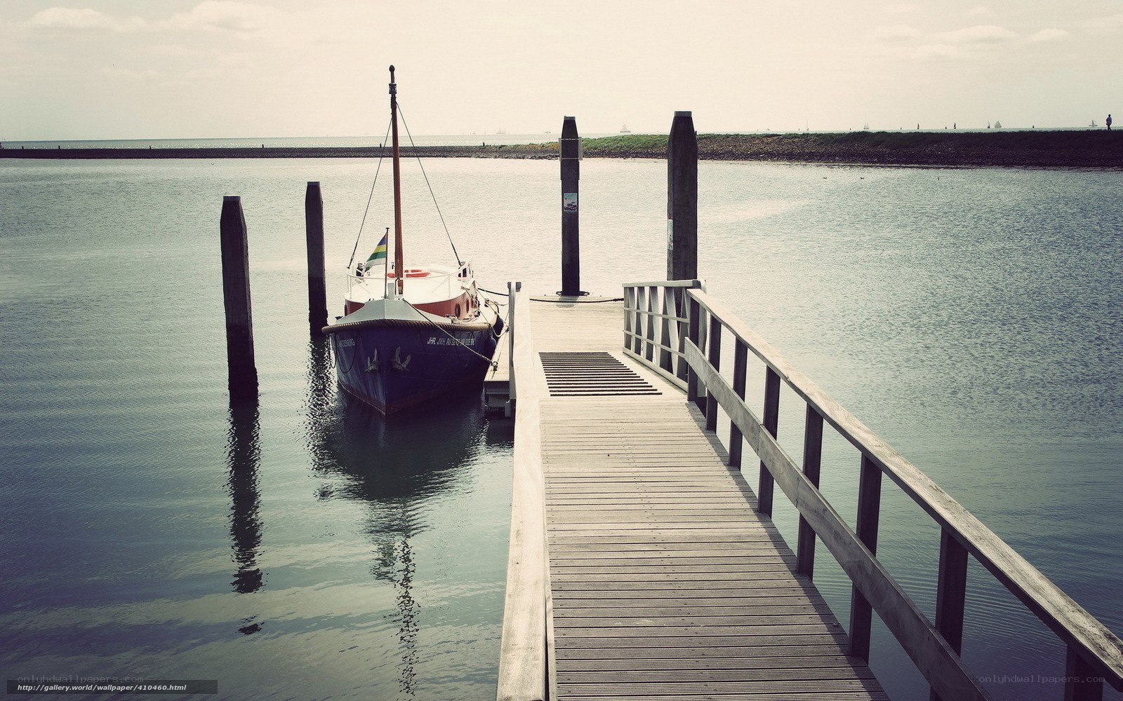 Boat at a wooden pier