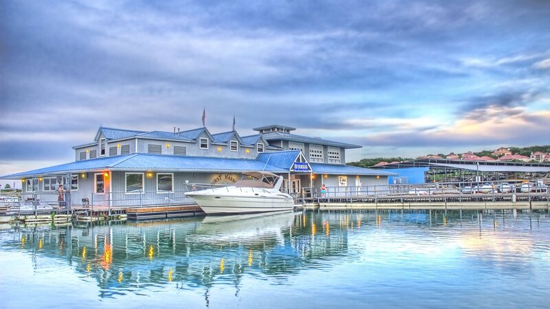 Boat at Marina Dock — Blue