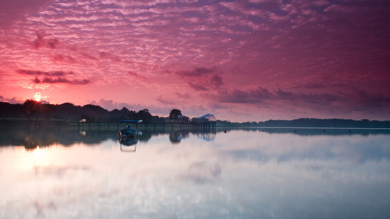 Boat at Sunset — Pink