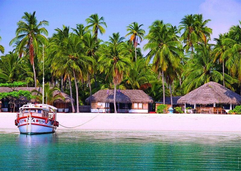 Boat at Tropical Beach — Blue