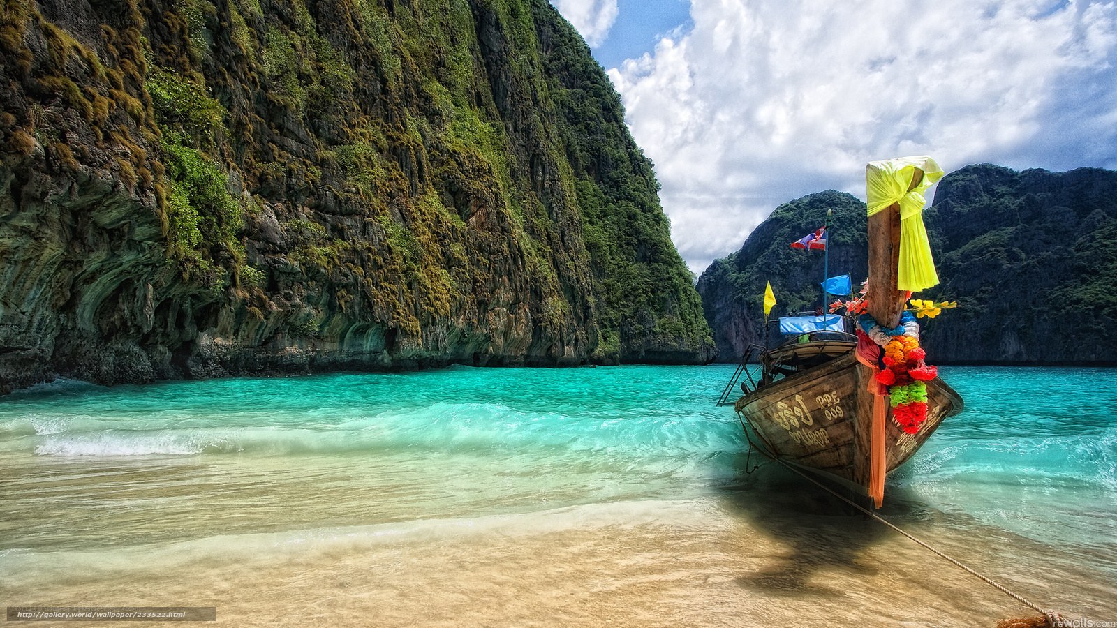 Boat at tropical beach