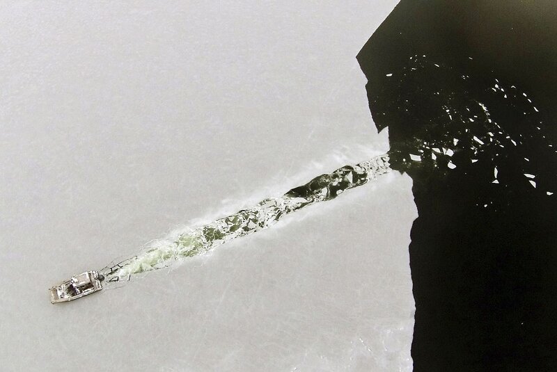 Boat Breaking Ice