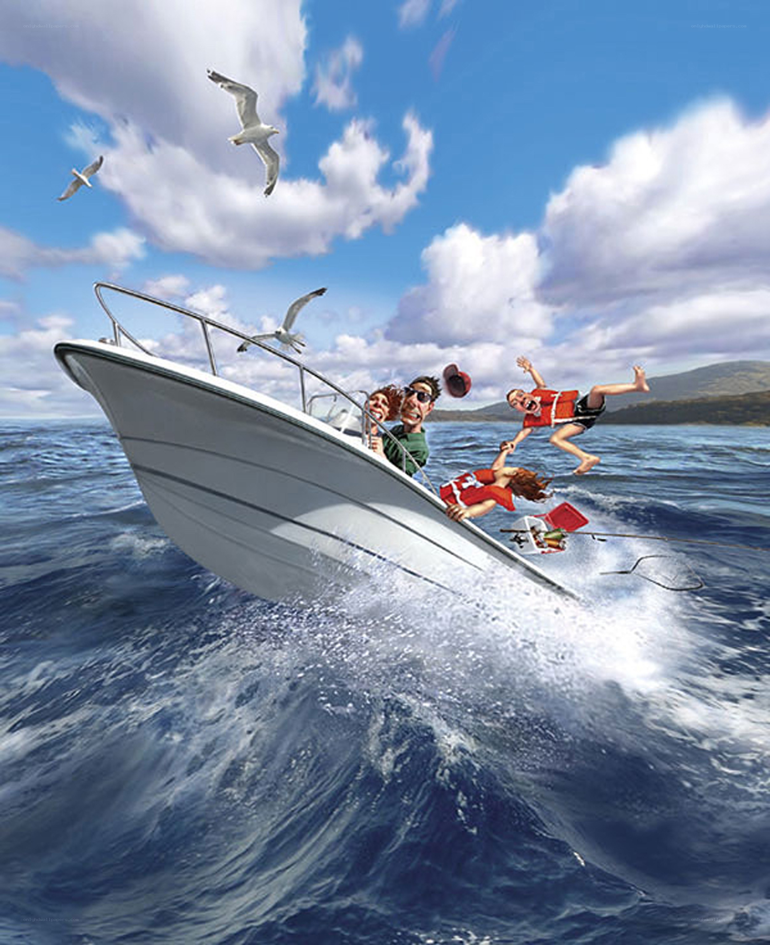 Boat capsizing with passengers