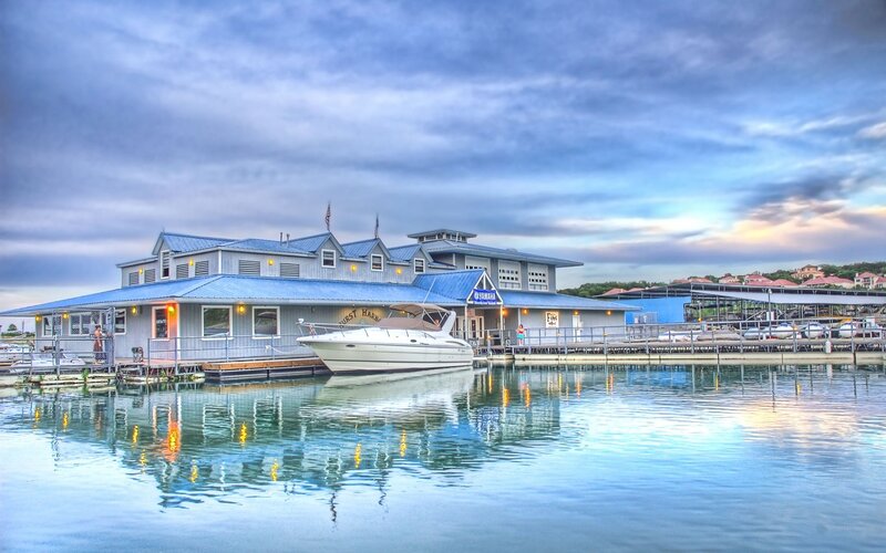 Boat dock at dusk