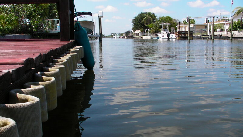 Boat dock on a calm canal