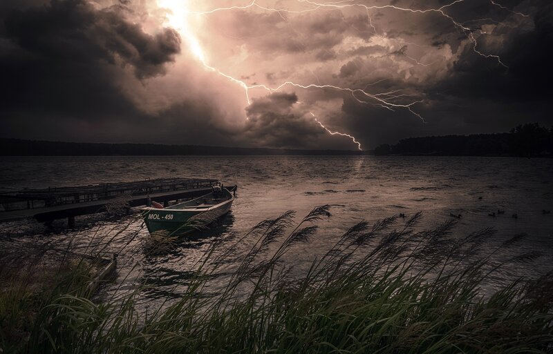 Boat During Thunderstorm