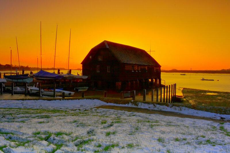 Boat House at Sunset — Orange